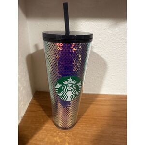 Starbucks 2020 Purple Sequin Glitter Cold Cup Tumbler Venti - 24oz.